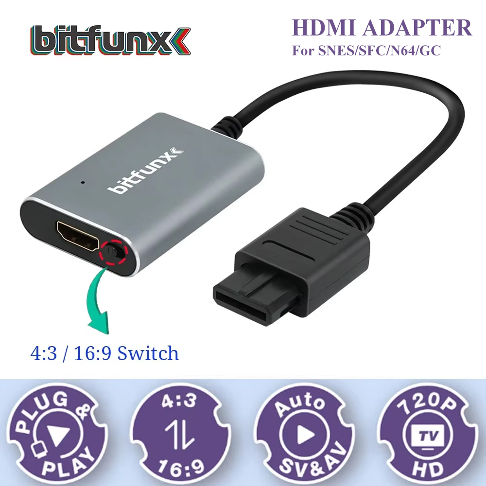 Gaming Console Tv - Bitfunx 720P Adattatore Svideo/AV a HDMI,